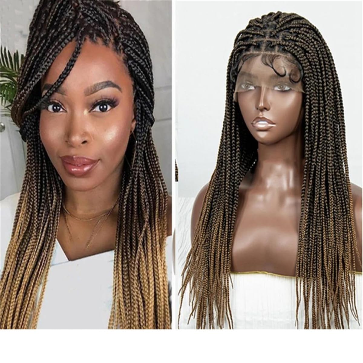 Knotless Cornrow Box Braids Full Lace Wig | Baby Hair | Clearance Sale | Black Women
