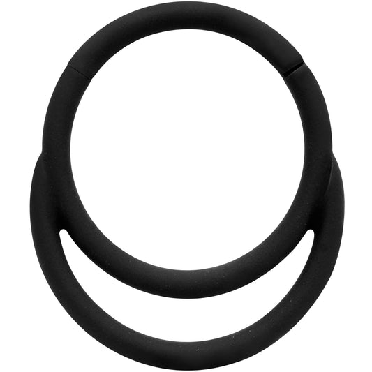 18G 3/8 Black Matte Double Circle Cartilage Hinged Segment Ring