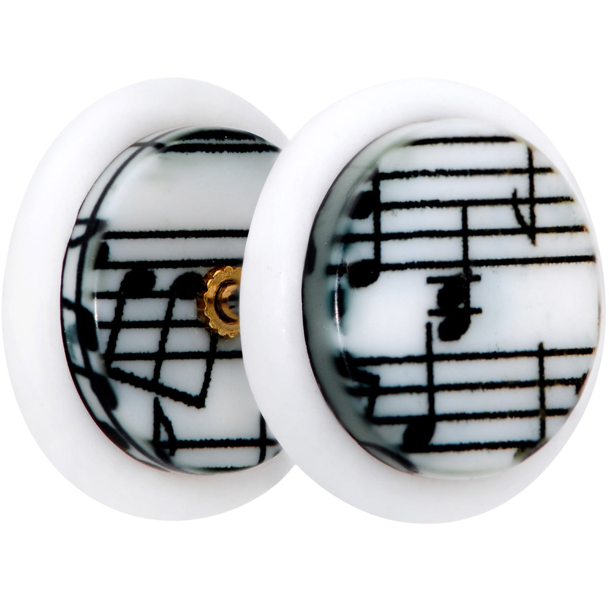 White Music Note Cheater Plug Set