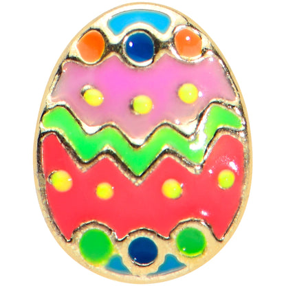 20G 1/4 Funky Painted Easter Egg Nose Bone