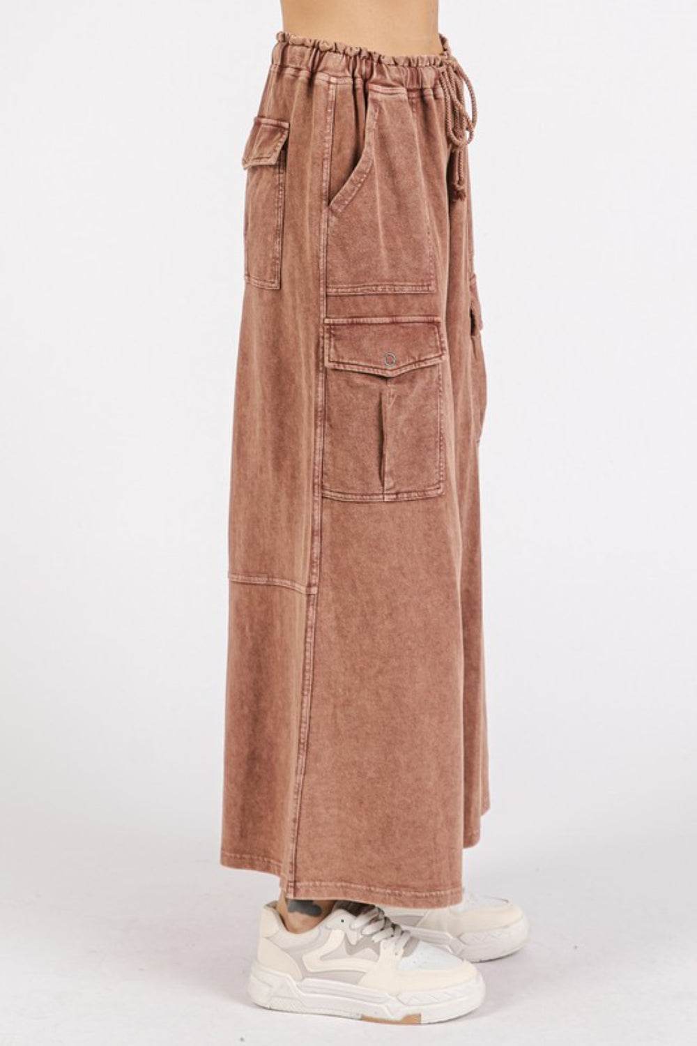 Mittoshop French Terry Cargo Wide Leg Pants