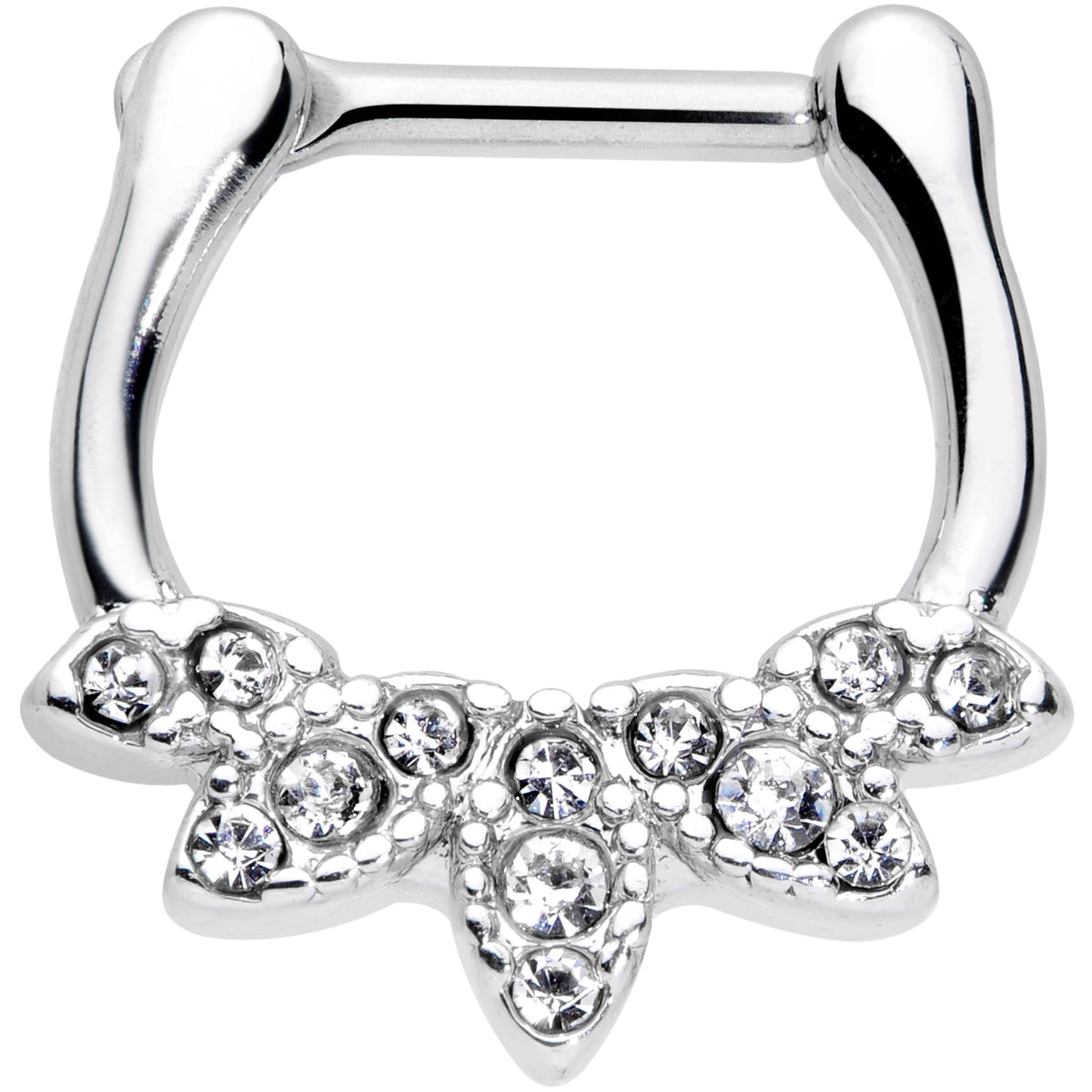 16G 5/16 Clear Gem Elegant Fan Cartilage Clicker