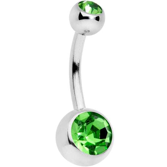 Green Gem UV Glow Color Swirl Dinosaur Belly Ring Set of 4
