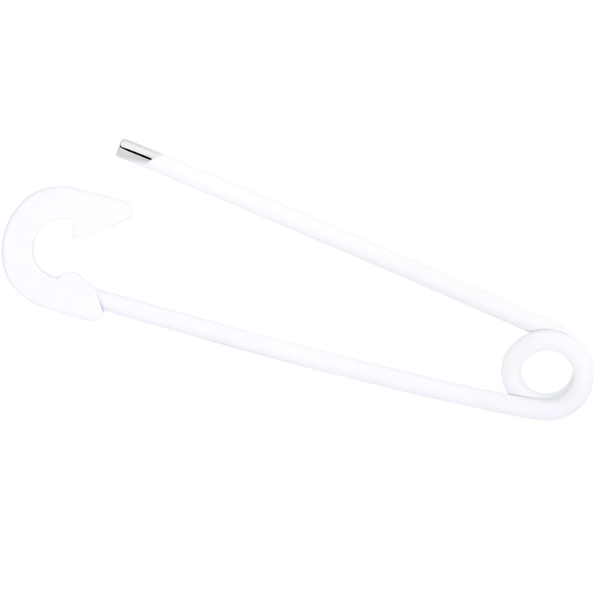 14G White Matte Punk Rock Safety Pin Industrial Barbell 38mm