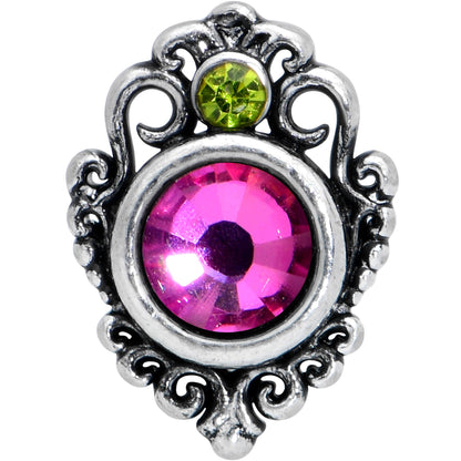 16G 1/4 Orange Green Tourmaline Fire Labret Monroe Tragus