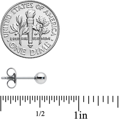 20G 4mm Ball End Grade 23 Titanium Post Stud Earrings