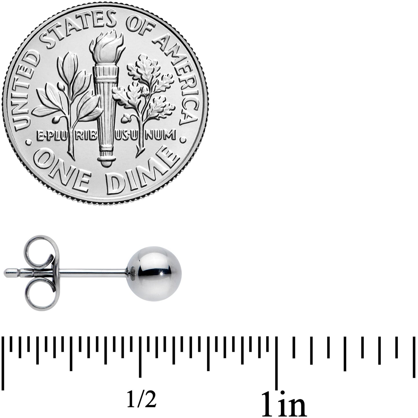 20G 5mm Ball End Grade 23 Titanium Post Stud Earrings