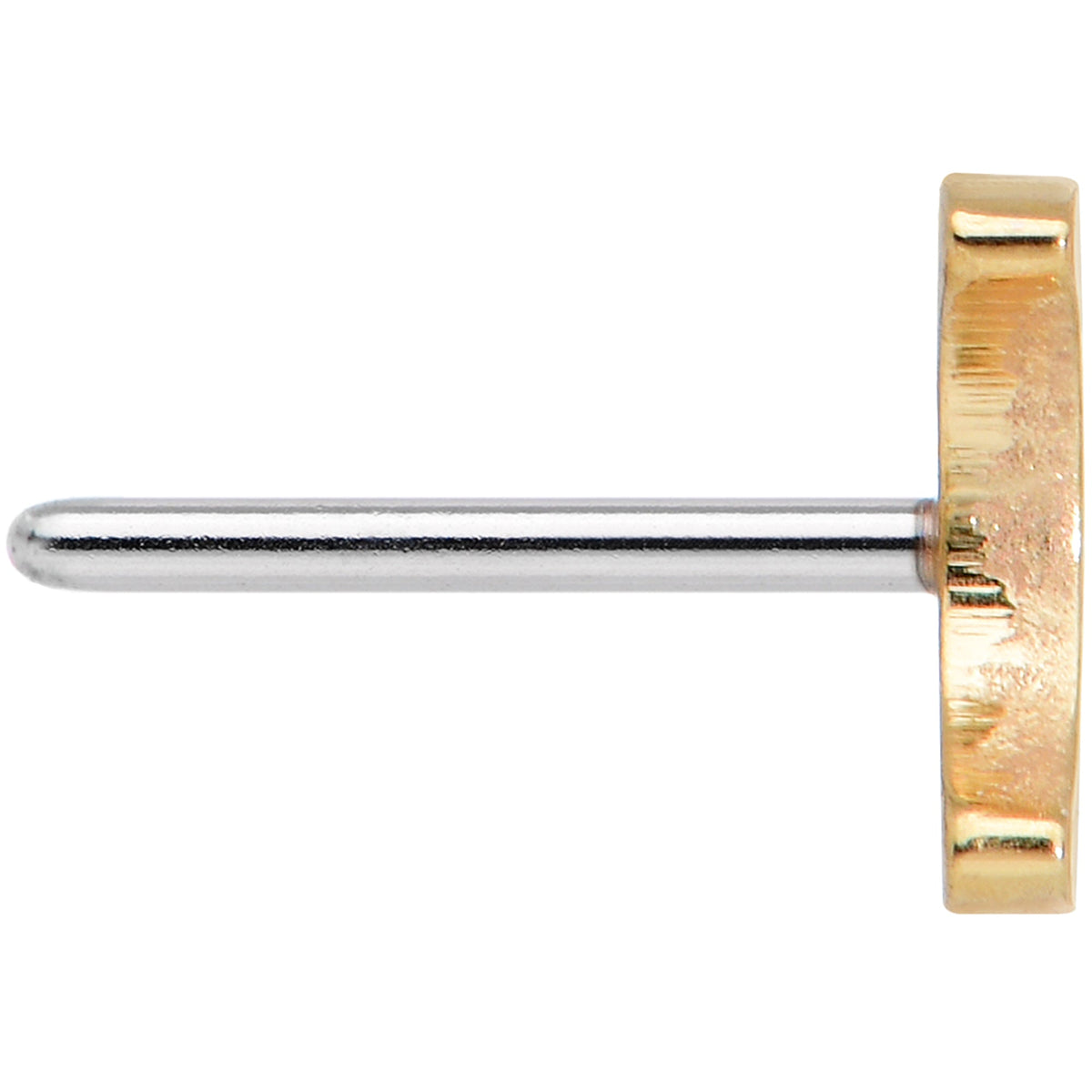 Implant Grade 23 Titanium Gold Tone Moon Threadless Push In Top