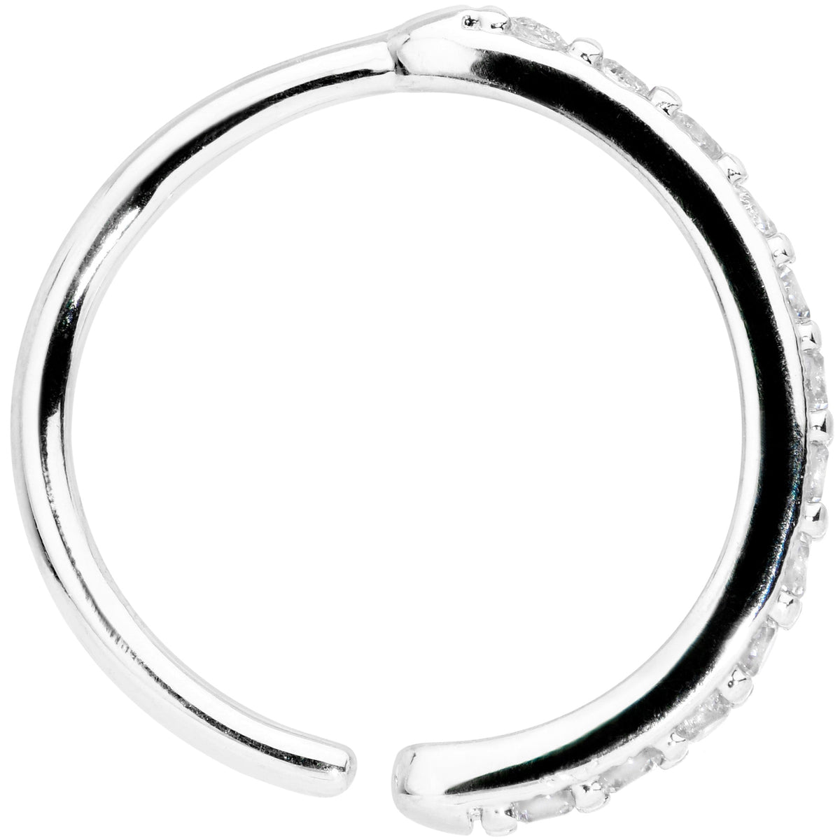 18G 3/8 Clear CZ Gem Forward Facing Closure Ring