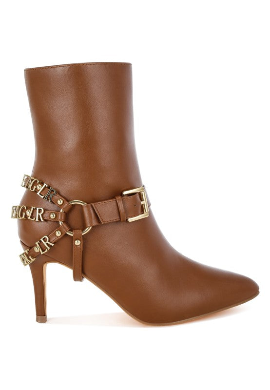 Nicene Harness Detail Stiletto Boots