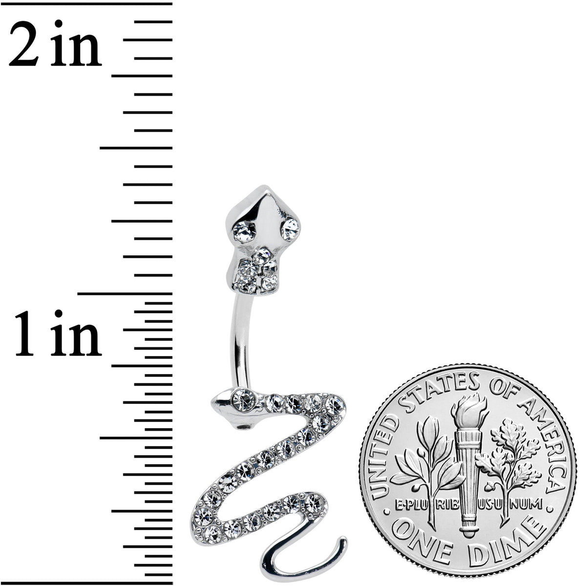 Clear Gem Stylish Snakes Double Mount Belly Ring