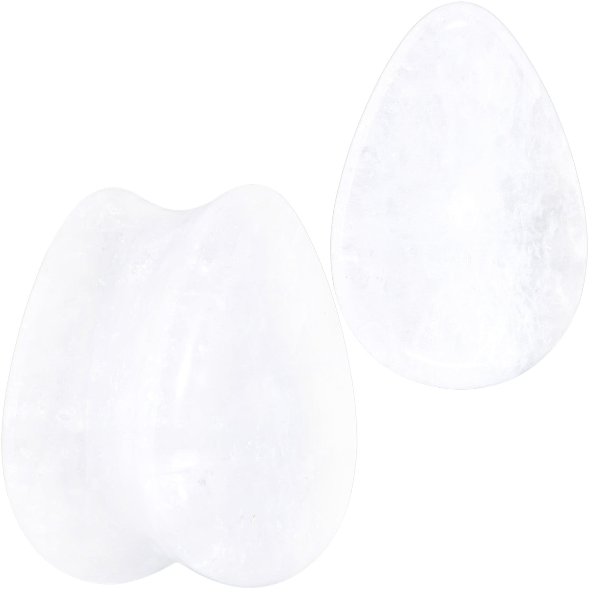 White Cloudy Quartz Drop Saddle Plug Set