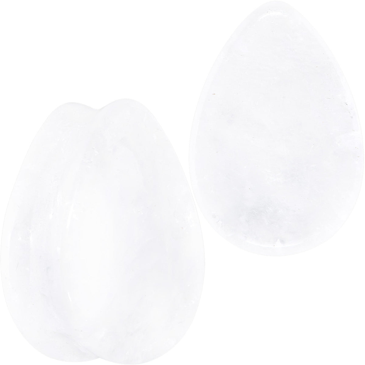 White Cloudy Quartz Drop Saddle Plug Set