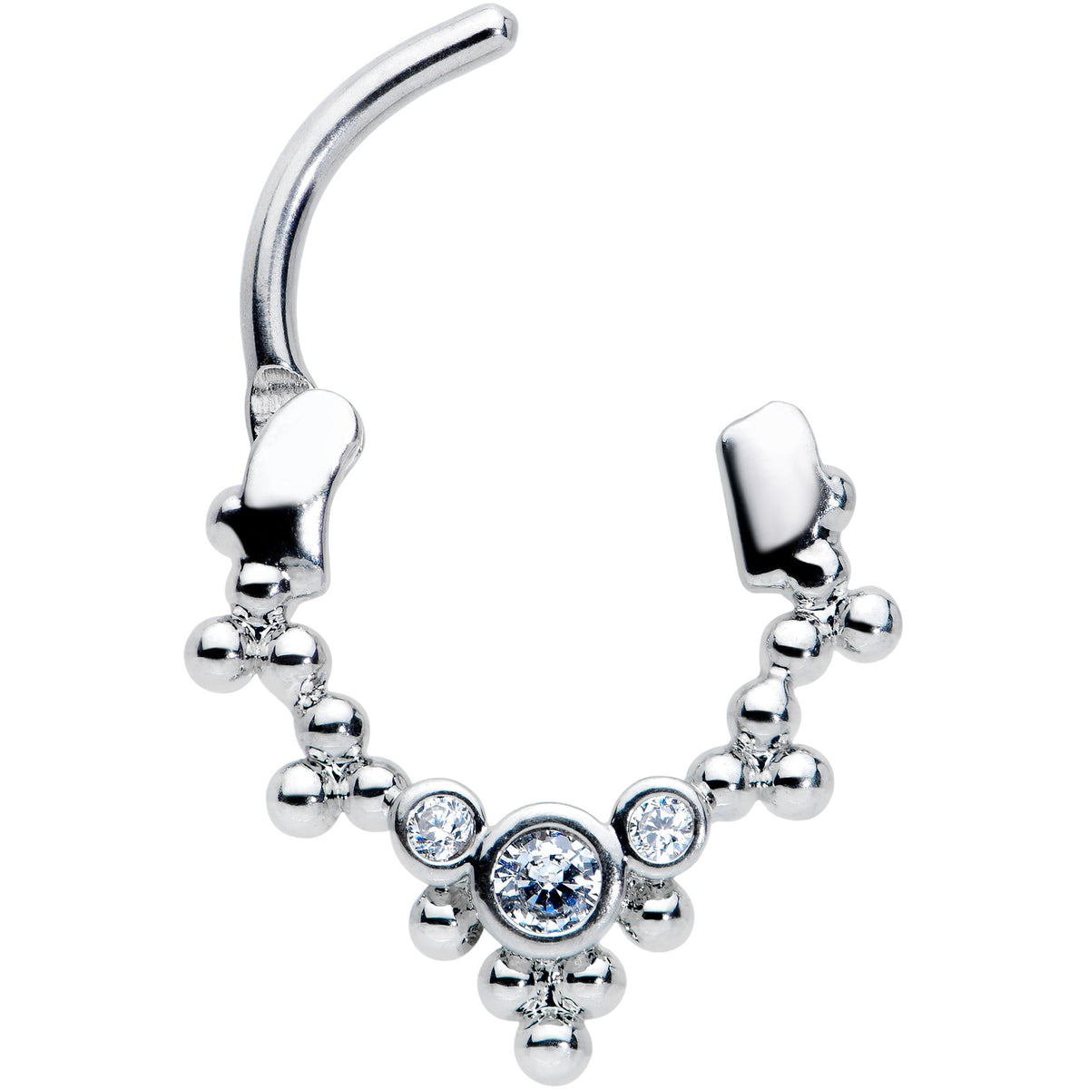 16G 5/16 Clear CZ Gem Princess Cartilage Clicker