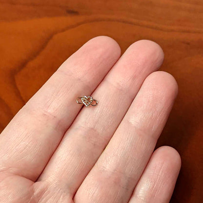 20G 1/4 Rose Gold Tone Textured Infinity Heart Nose Bone