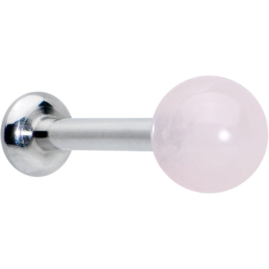 16G 5/16 Elegant Pink Rose Quartz Internal Threaded Labret Tragus