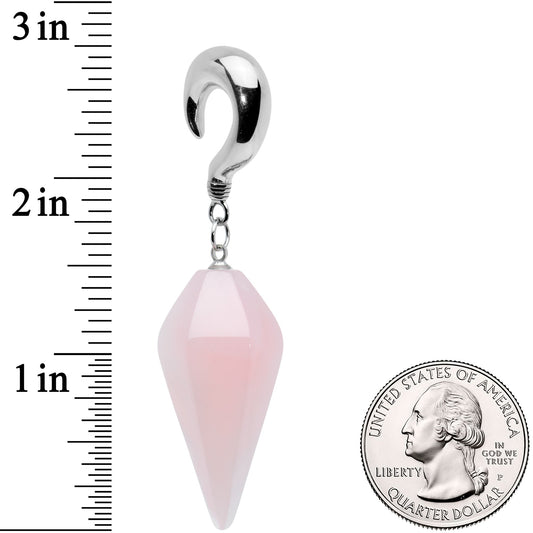 2G Pink Stone Point Curved Taper Ear Weights