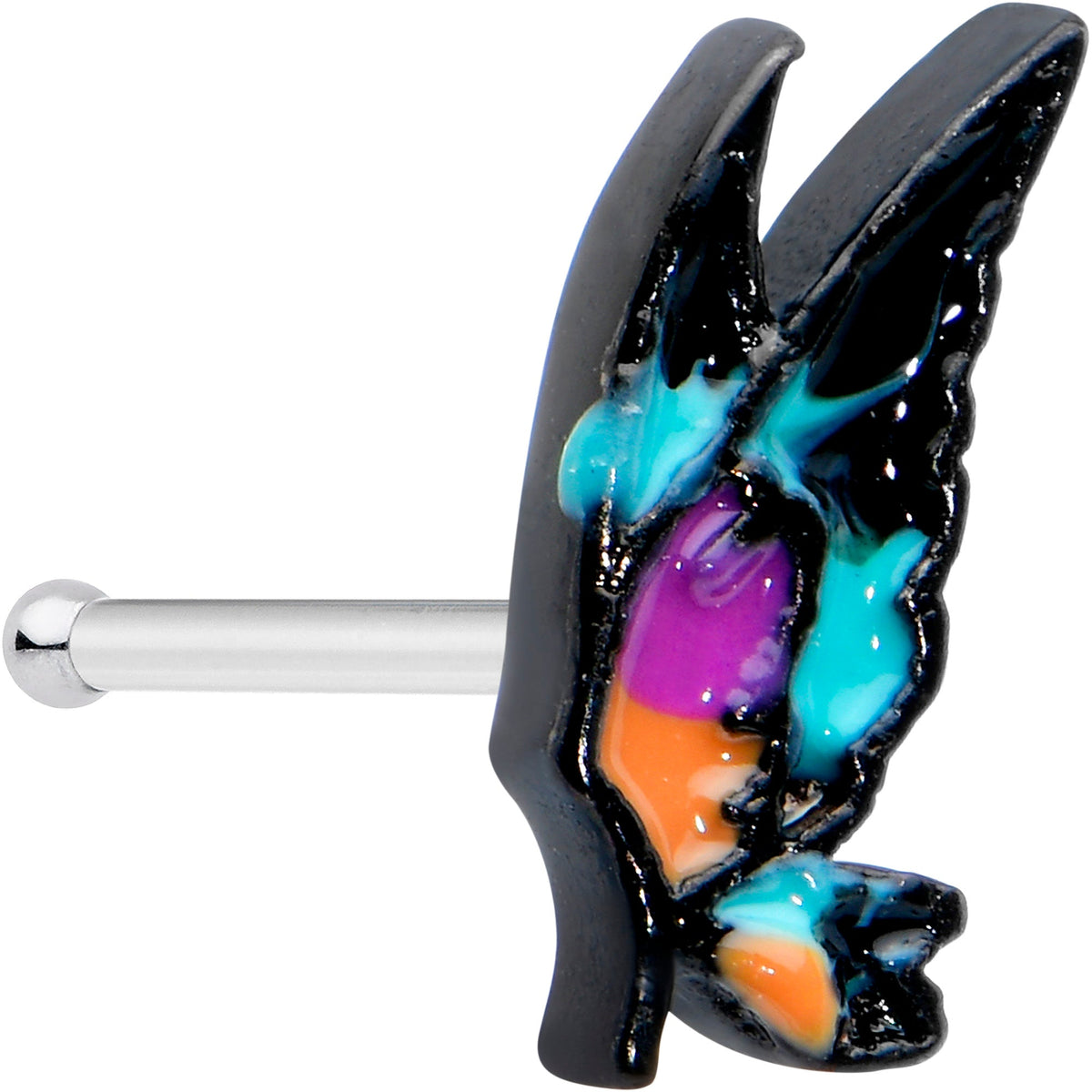 20G 1/4 Sunset Side Butterfly Nose Bone