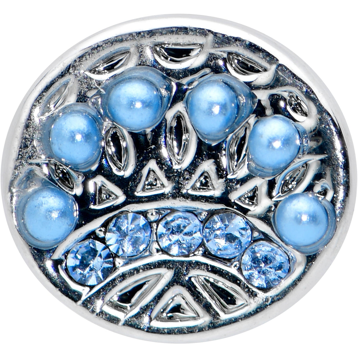 20G 1/4 Blue Gem Geometric Blues Nose Bone