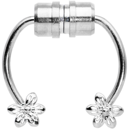Flower Ends Non Pierced Magnetic Clip On Fake Septum Ring