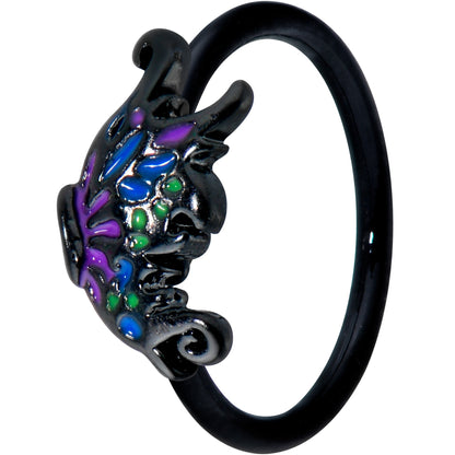20G 5/16 Black Purple Wings Butterfly Nose Hoop