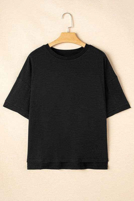 Ayra Loose Half Sleeve Hi Low Hem Top