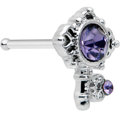20G 1/4 Purple Gem Unlock My Heart Key Nose Bone