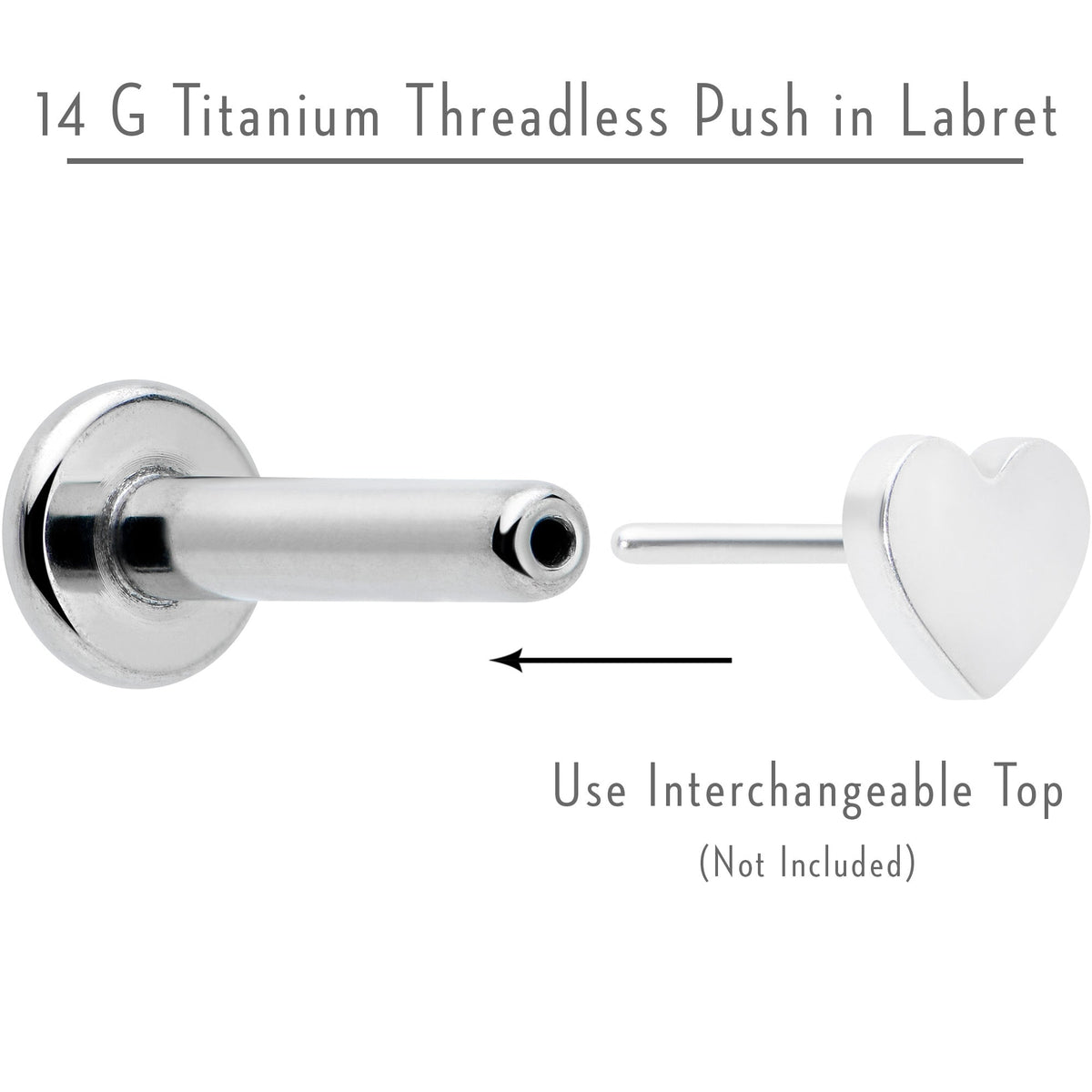 14G 5/16 G23 Titanium Threadless Post Only Labret Monroe Tragus
