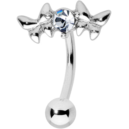 Clear Gem Sweet Butterflies Top Mount Belly Ring