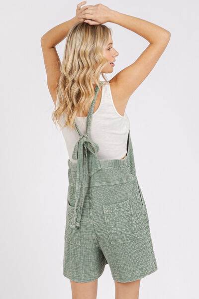 Mittoshop Textured Knotted Overalls with Wide Straps