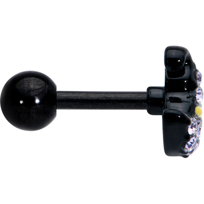 16G 1/4 Clear Gem Black Witch Hat Halloween Cartilage Tragus