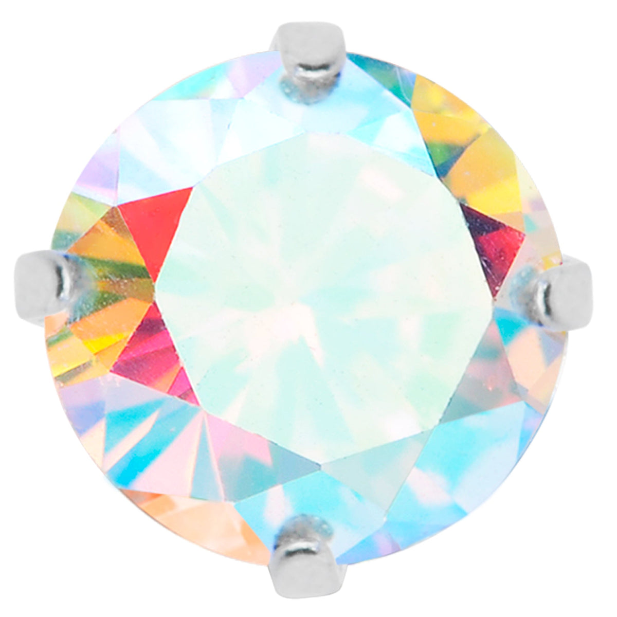 16G 5/16 Aurora CZ G23 Titanium Threadless Flower Labret Tragus