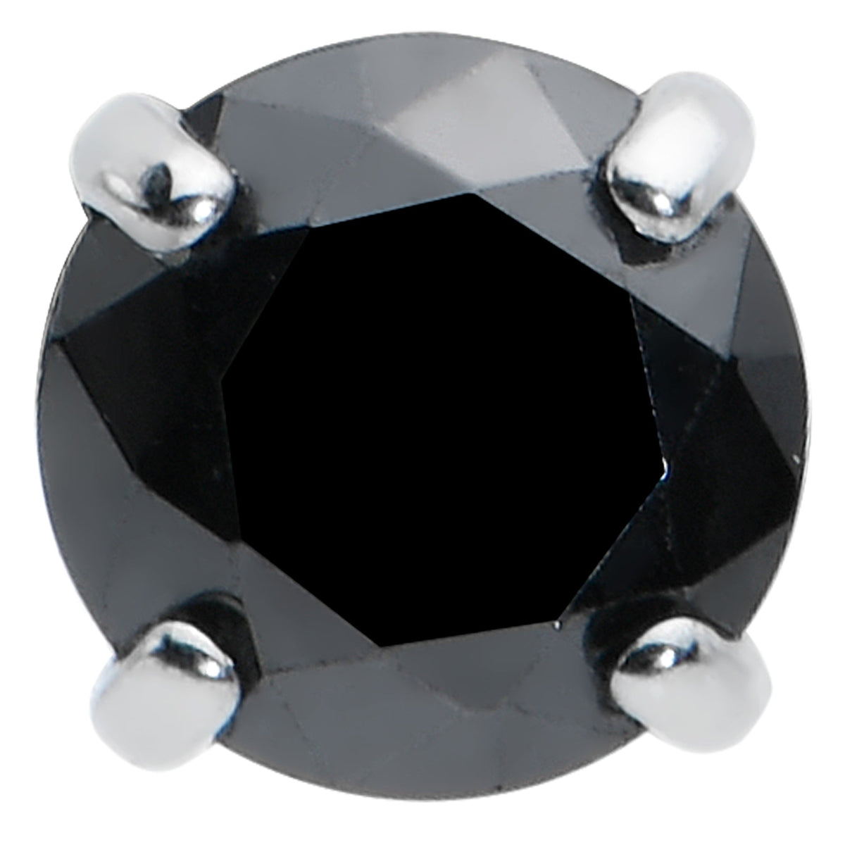 16G 5/16 Black CZ G23 Titanium Threadless Flower Labret Tragus