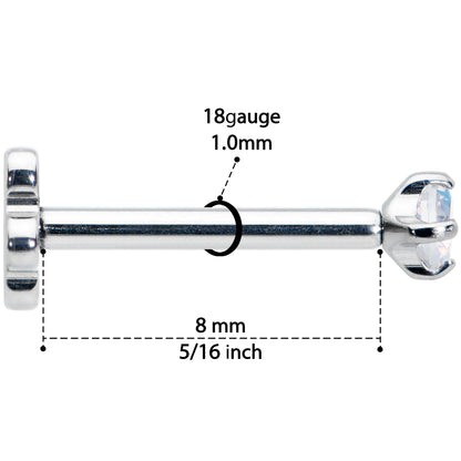 18G 5/16 Aurora CZ G23 Titanium Threadless Flower Labret Tragus