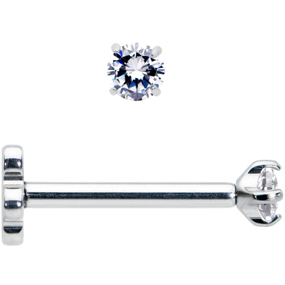 18G 5/16 Clear CZ G23 Titanium Threadless Flower Labret Tragus
