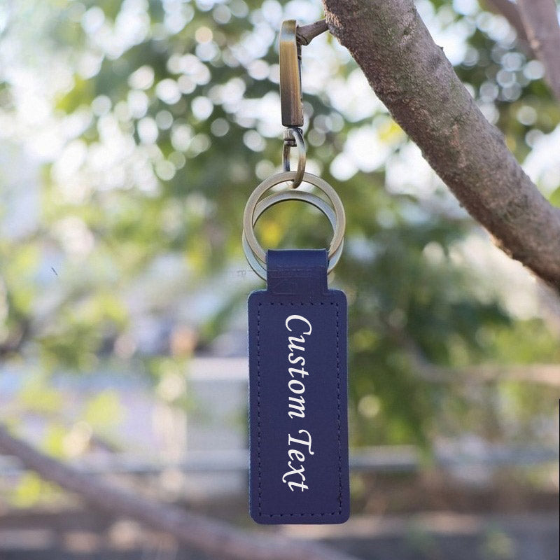 Custom Keychain, Personalized keychains, Real Leather Key Chain Holder Engrave Name Text, Customized Gifts for Men Women