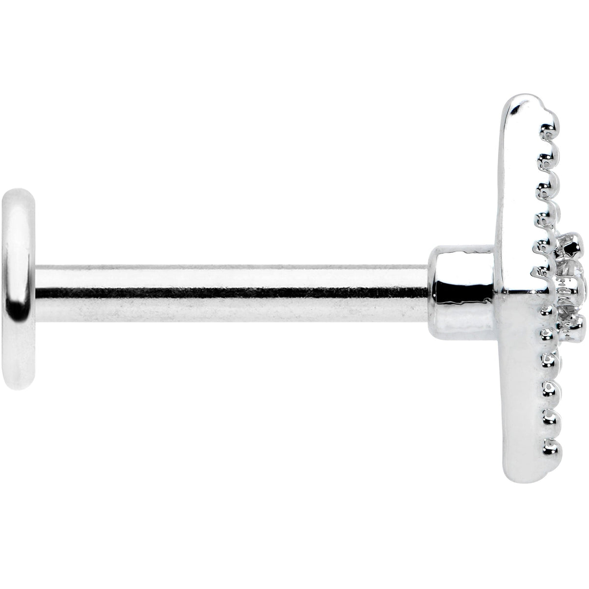 16G 5/16 Clear Gem Deco Textured Rhombus Labret Monroe Tragus