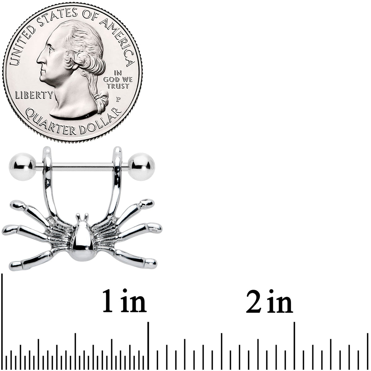 14G 7/16 Crawly Spider Halloween Nipple Shield Set