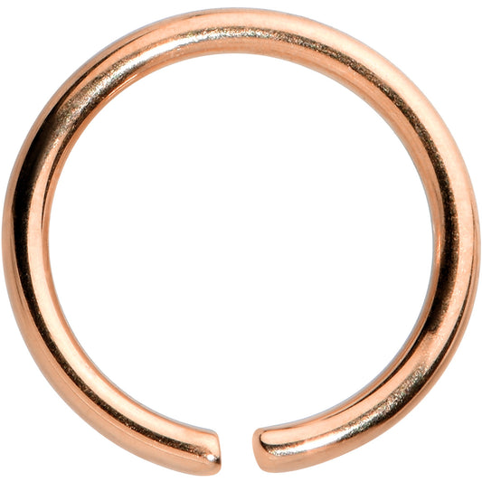 20G 1/4 Rose Gold Tone PVD Grade 23 Titanium Bendable Hoop Ring