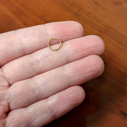 20G 7mm Gold Tone PVD Grade 23 Titanium Bendable Hoop Ring