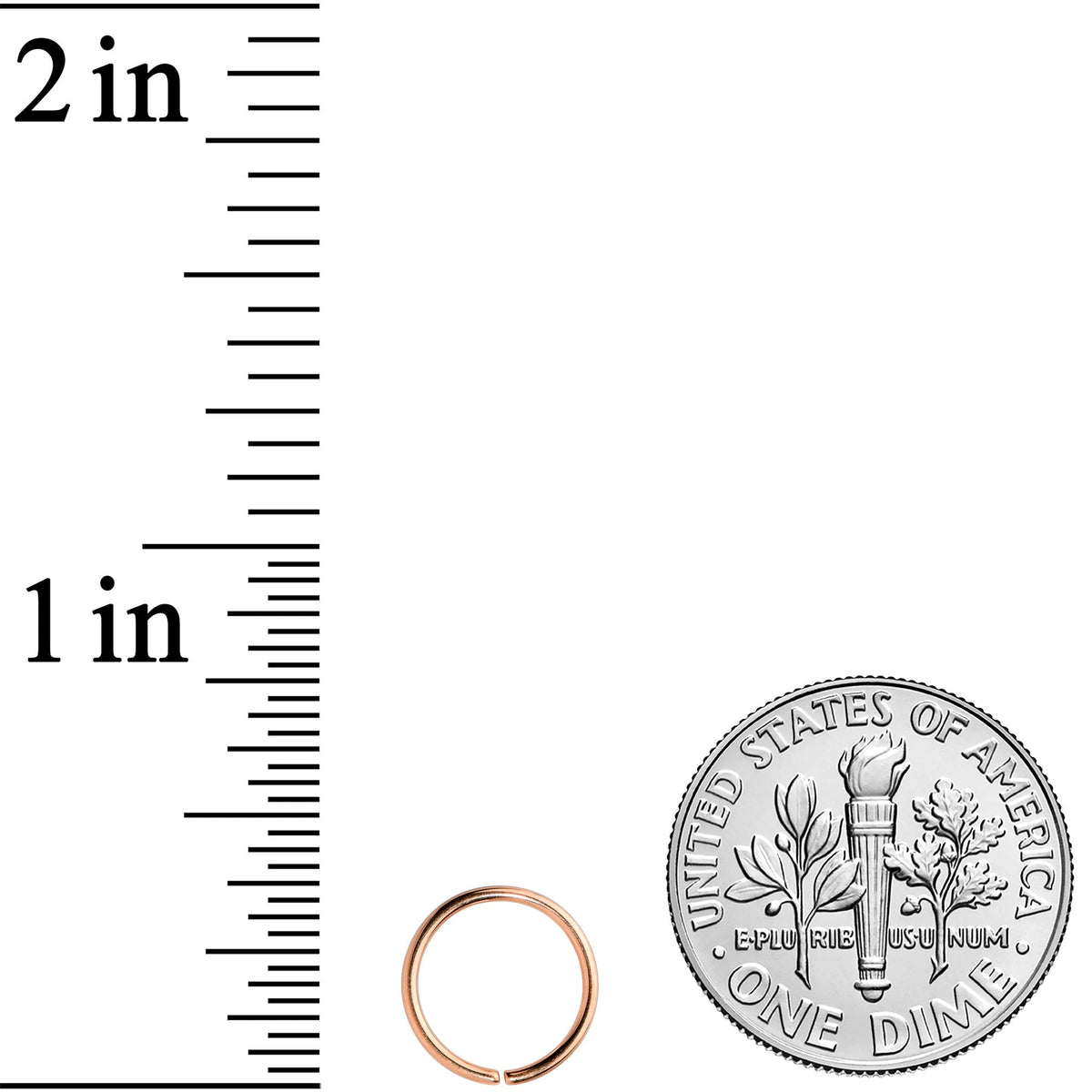 20G 5/16 Rose Gold Tone PVD Grade 23 Titanium Bendable Hoop Ring