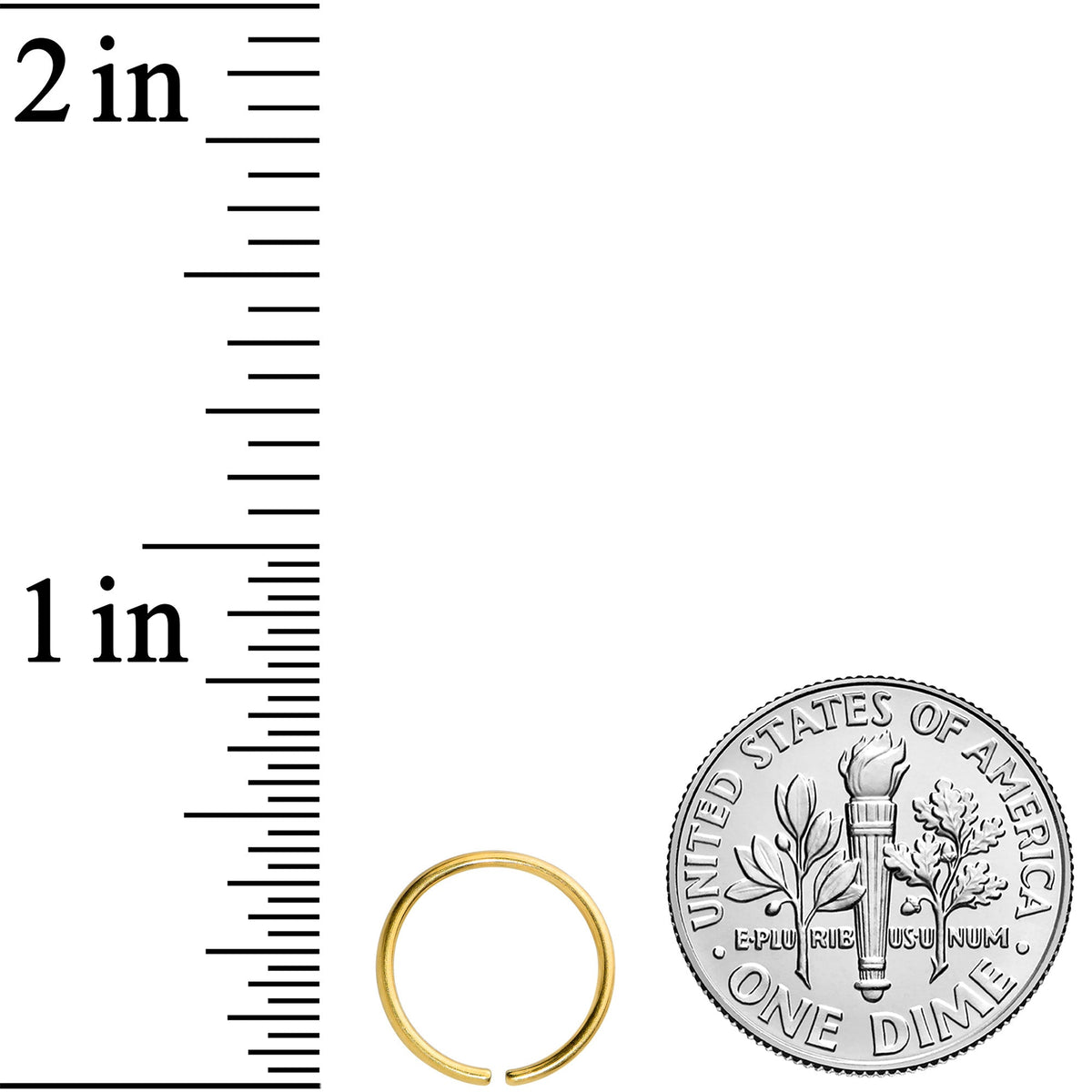 20G 9mm Gold Tone PVD Grade 23 Titanium Bendable Hoop Ring