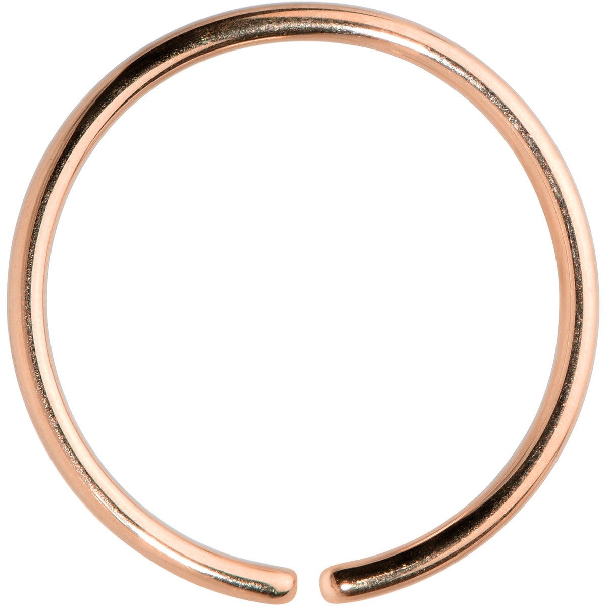 20G 3/8 Rose Gold Tone PVD Grade 23 Titanium Bendable Hoop Ring