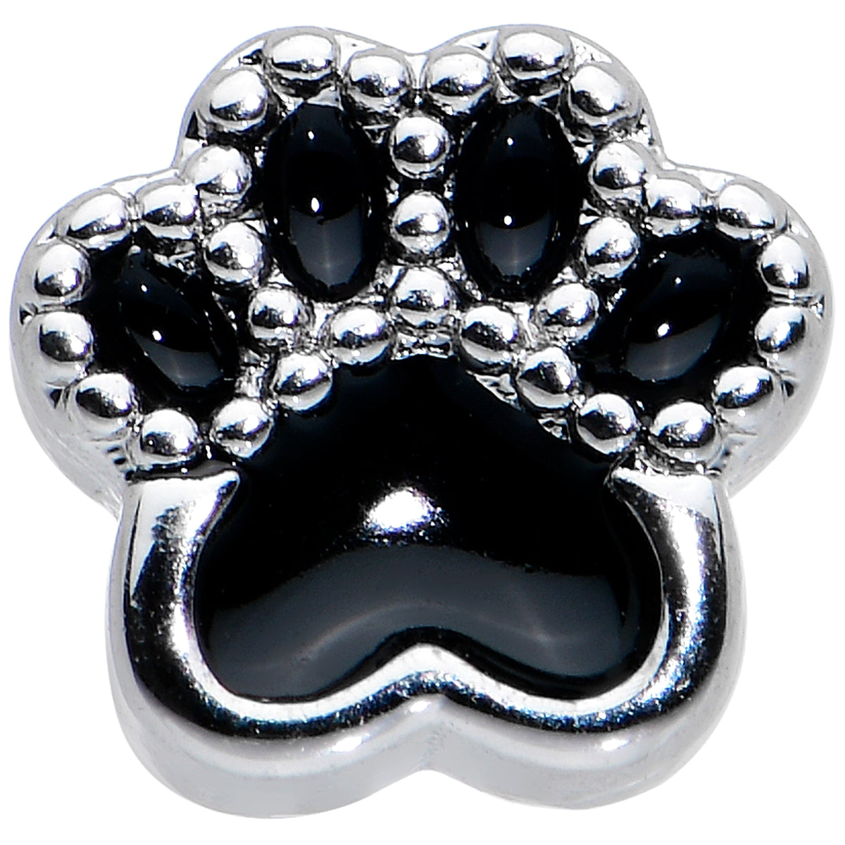 20G 1/4 Textured Black Paw Print Nose Bone