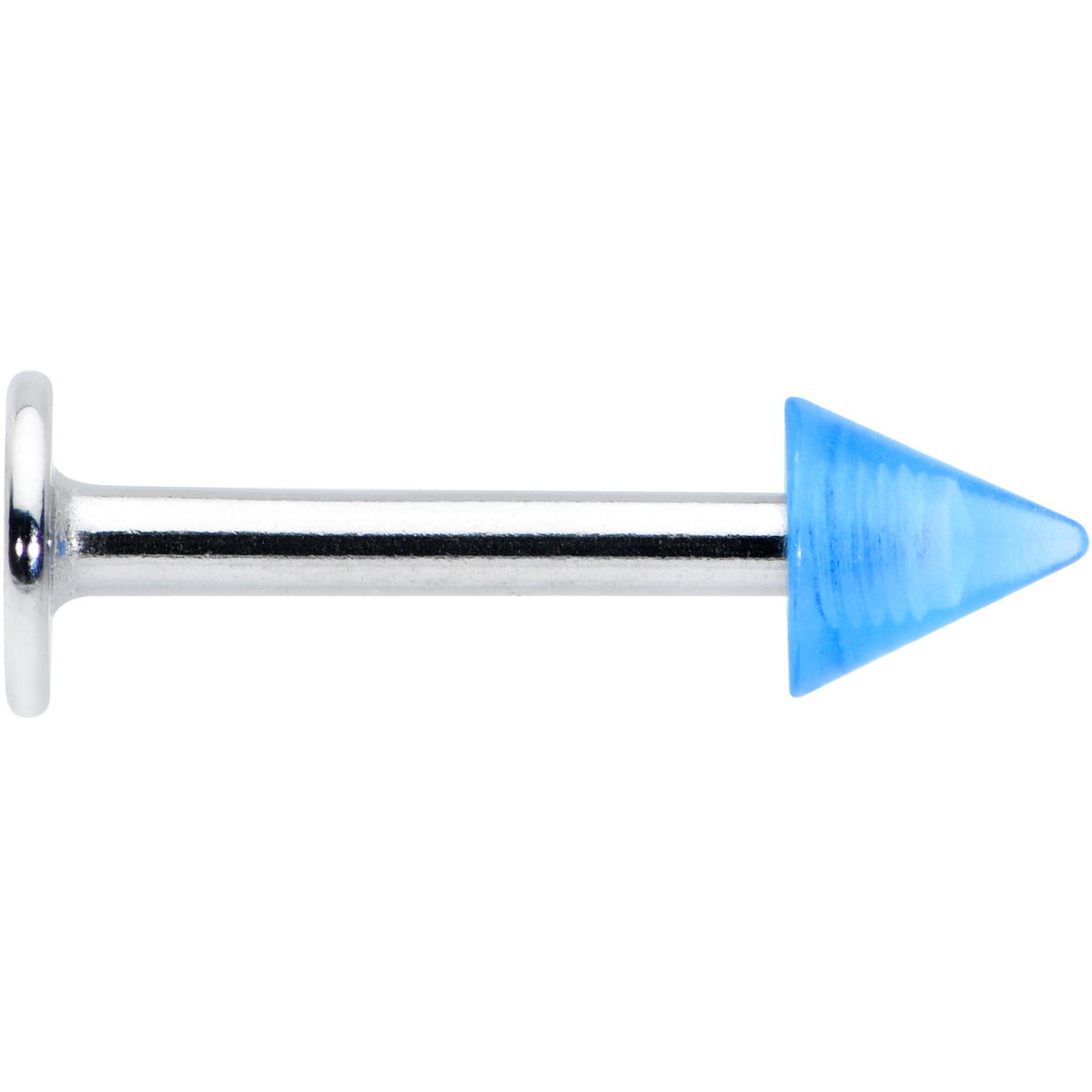 16G 5/16 Simple 3mm Blue Cone Labret Monroe Tragus