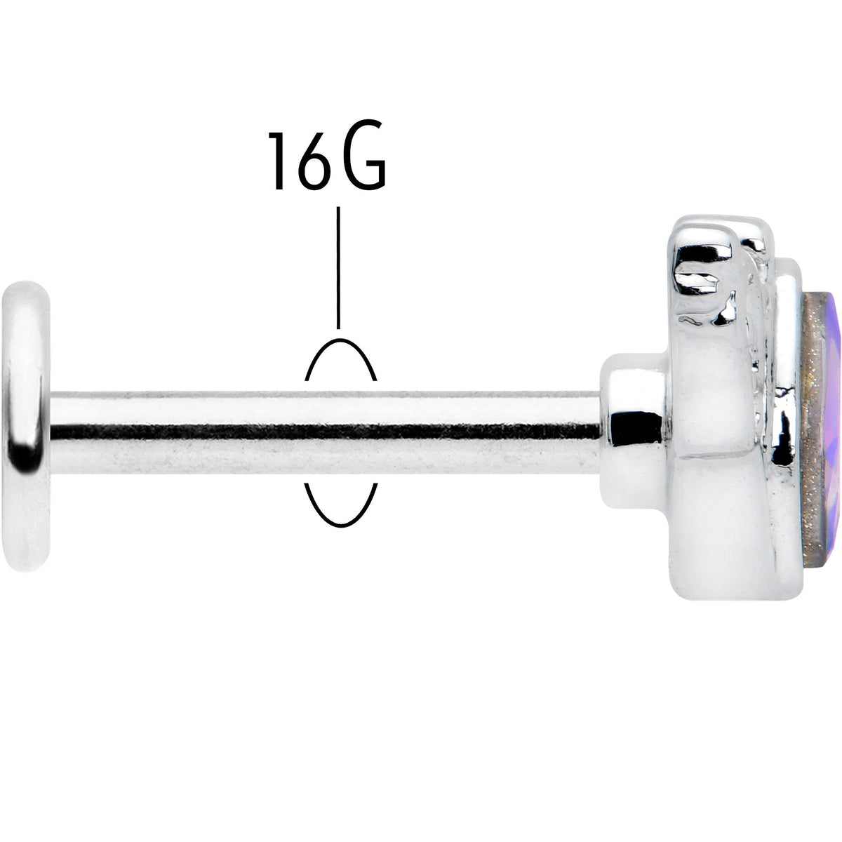 16G 5/16 Aurora Gem Deco Waves Labret Monroe Tragus