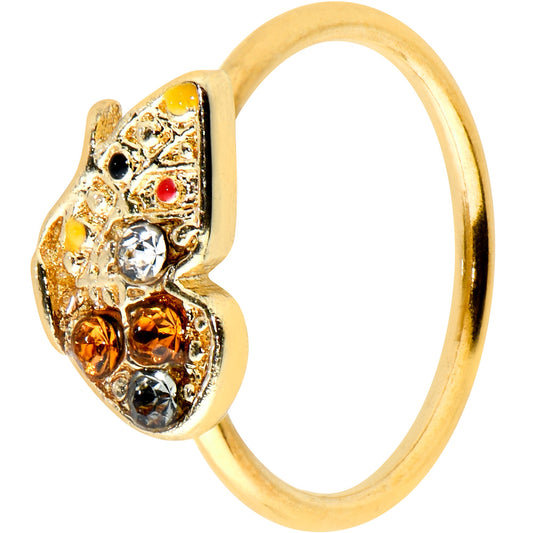 20G 5/16 Orange Gem Gold Hue Baroque Butterfly Nose Hoop