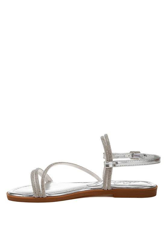 Bawley Rhinestone Strappy Flat Sandals