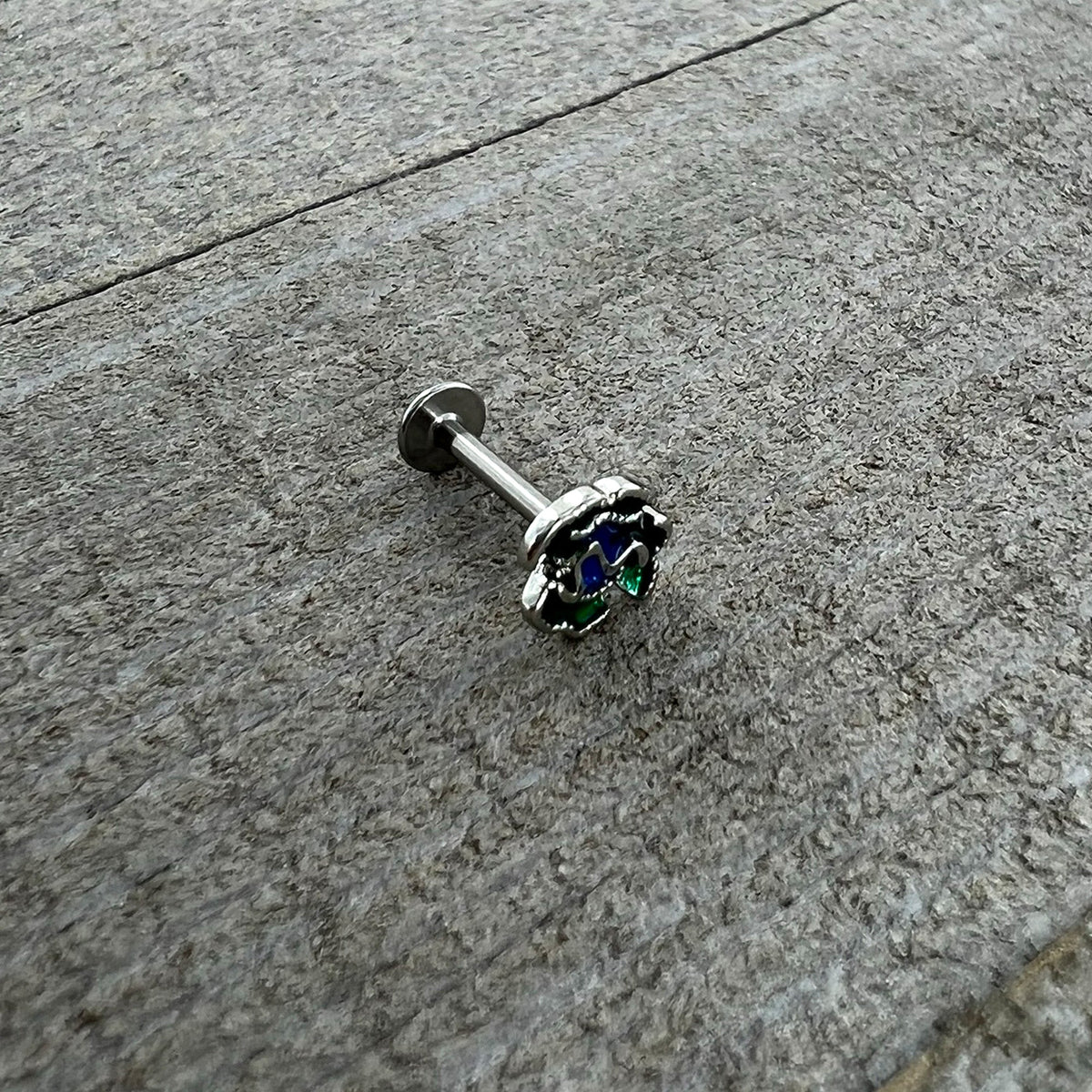 16G 5/16 Spring Flower Green Blue Labret Monroe Tragus