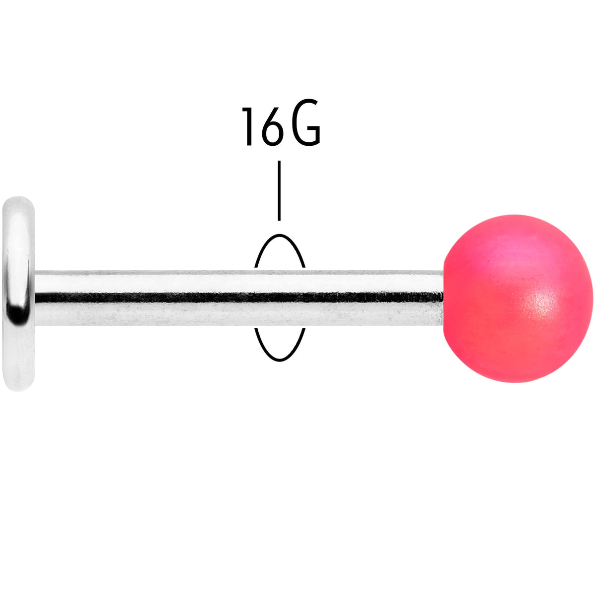 16G 5/16 Matte Pink Aurora Labret Monroe Tragus